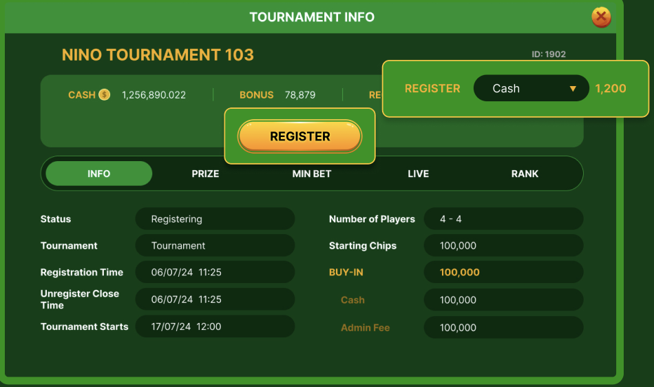Tournament Info